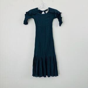 Mia Joy Navy Blue Ruffle Sleeve Flare Dress Girls Size 5